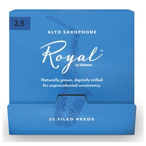 Rico Royal RJB0125-B25 Alto Sax Reeds, #2.5, 25-Count Single Reeds