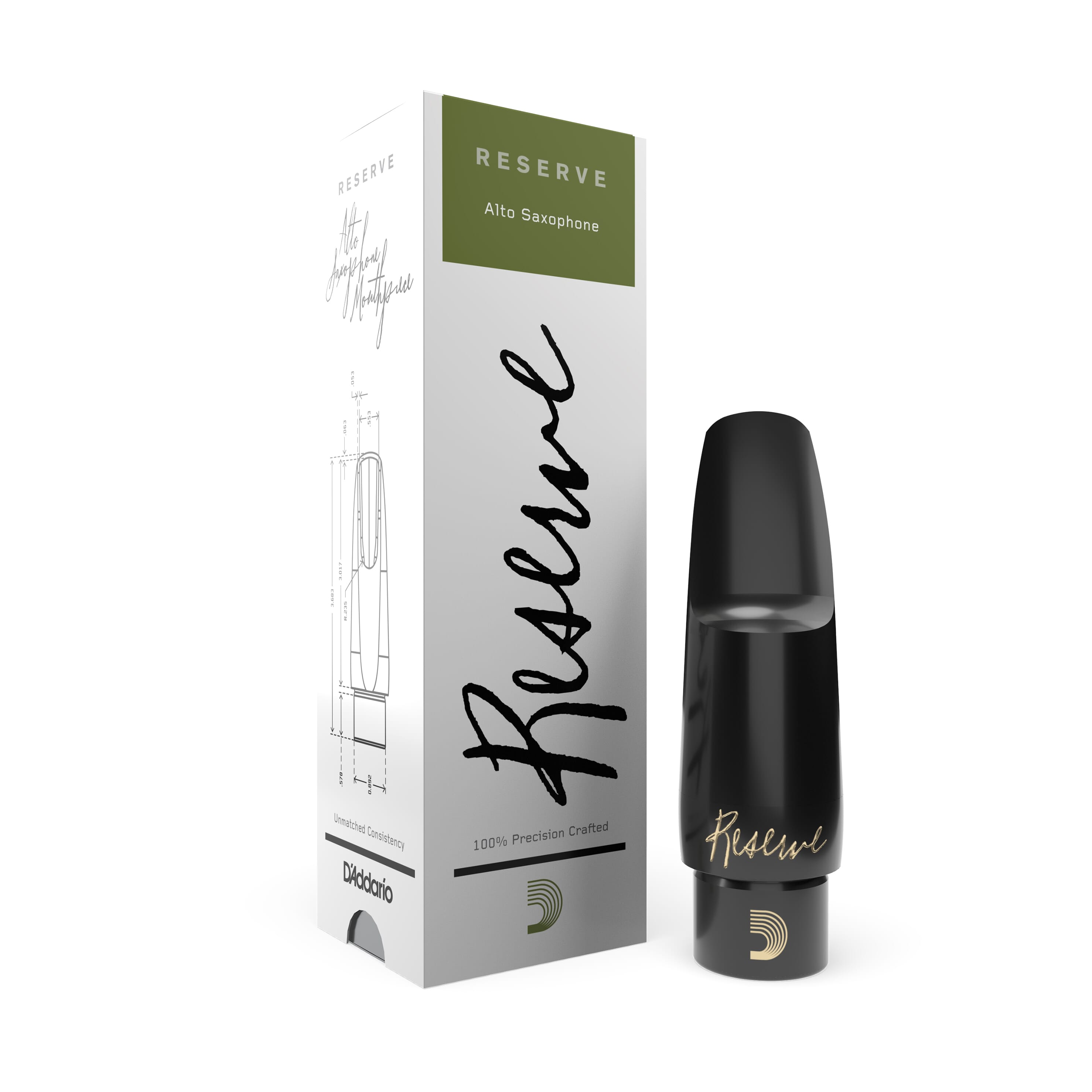 D'Addario MJR-D150 Reserve Alto Saxophone Mouthpiece, D150