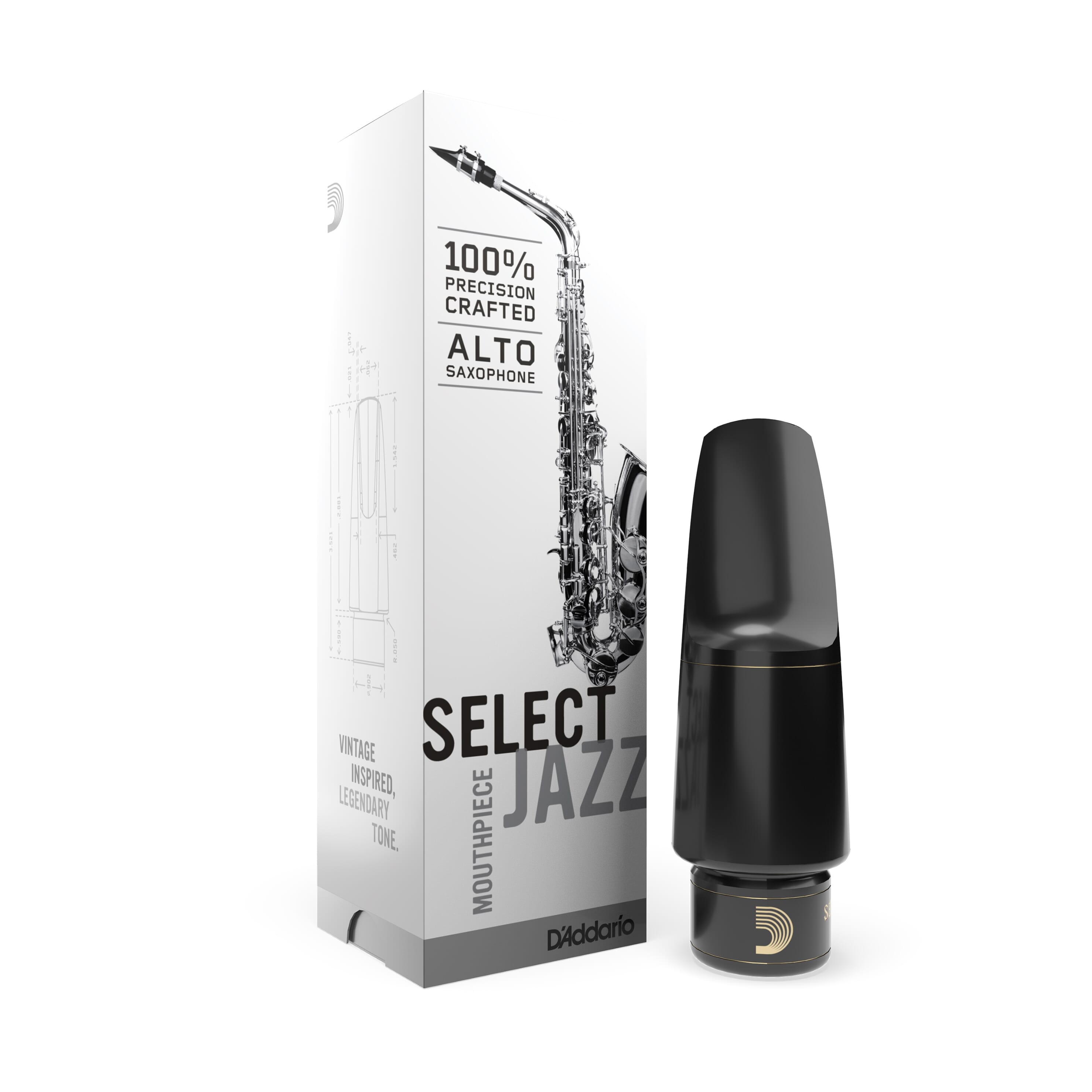 D'Addario MJS-D8M Select Jazz Mouthpieces, Alto Saxophone, D8M