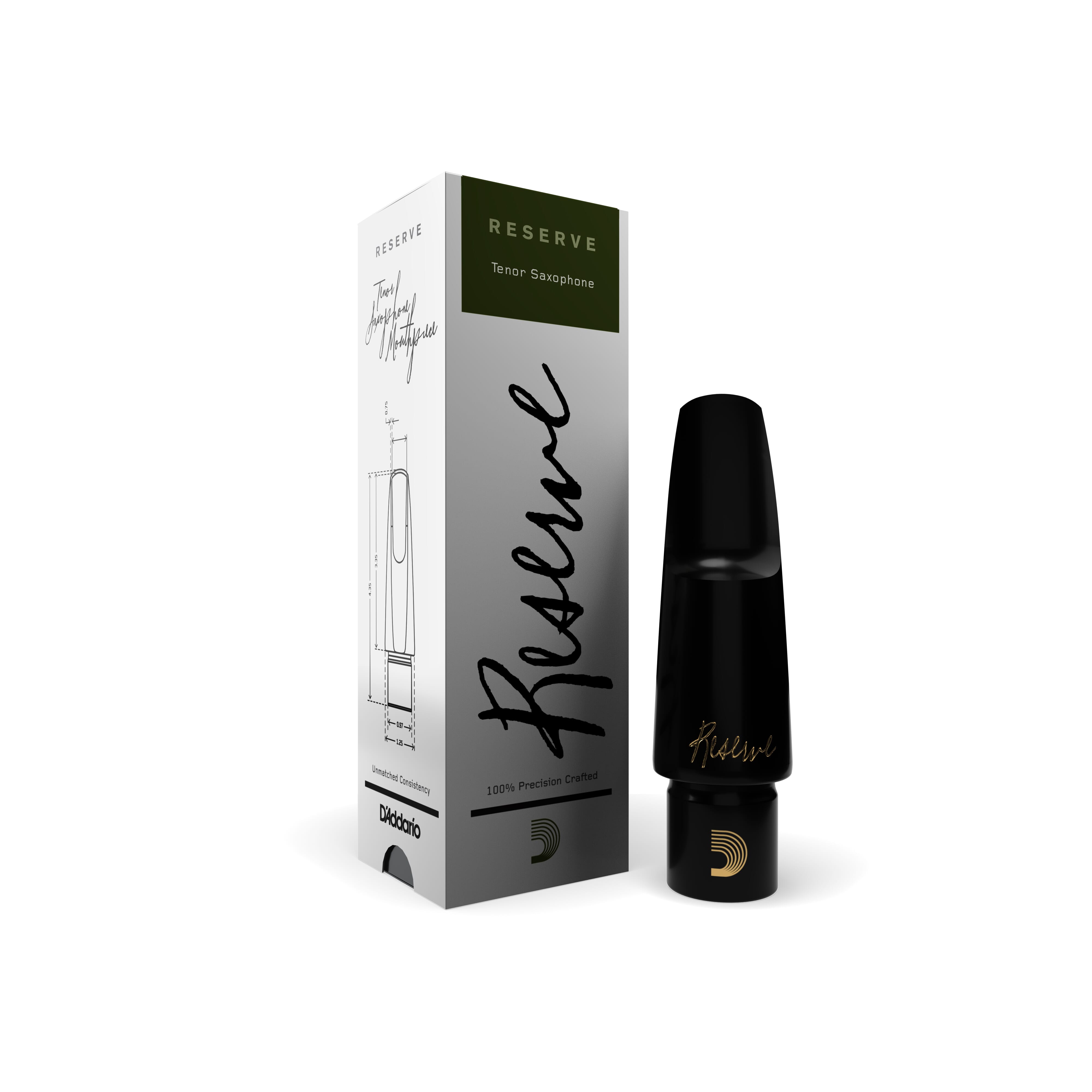 D'Addario MKR-D190 Reserve Tenor Saxophone Mouthpiece - D190 (1.90mm, Medium-Long Facing)