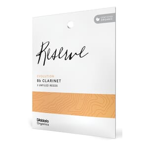 D'Addario ODCE0335 Organic Reserve Evolution Bb Clarinet Reeds, Strength 3.5, Individually-Sealed, 3-Pack