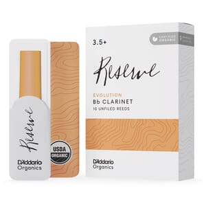 D'Addario ODCE10355 Organic Reserve Evolution Bb Clarinet Reeds, Strength 3.5+, 10-pack