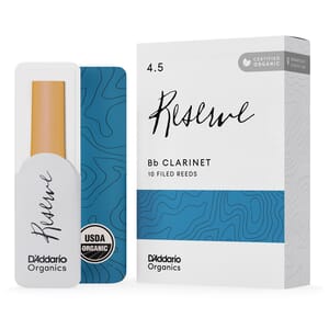 D'Addario ODCR1045 Organic Reserve Bb Clarinet Reeds, Strength 4.5, 10-pack