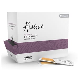 D'Addario ODCT0135-B25 Organic Reserve Classic Bb Clarinet Reeds, Strength 3.5, Individually-Sealed, 25-Pack