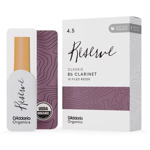 D'Addario ODCT1045 Organic Reserve Classic Bb Clarinet Reeds, Strength 4.5, 10-pack