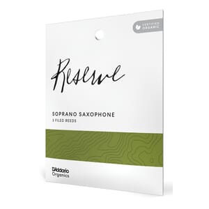D'Addario ODIR03305 Organic Reserve Soprano Saxophone Reeds, Strength 3.0+, Individually-Sealed, 3-Pack