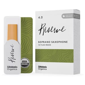 D'Addario ODIR1040 Organic Reserve Soprano Saxophone Reeds, Strength 4.0, 10-pack