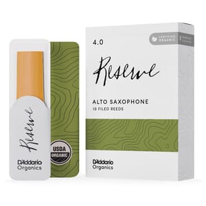 D'Addario ODJR1040 Organic Reserve Alto Saxophone Reeds, Strength 4.0, 10-pack
