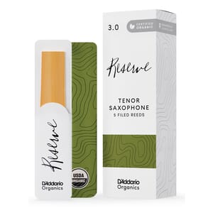 D'Addario ODKR0530 Organic Reserve Tenor Saxophone Reeds, Strength 3.0, 5-pack