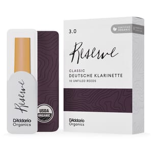 D'Addario ORCR1030D Organic Reserve Classic, Deutsche Klarinette Reeds, Strength 3.0, 10-pack
