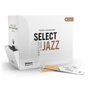 D'Addario ORRS01TSX3S-B25 Organic Select Jazz Unfiled Tenor Saxophone Reeds, Strength 3 Soft, 25-Pack