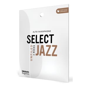 D'Addario ORRS03ASX2M Organic Select Jazz Unfiled Alto Saxophone Reeds, Strength 2 Medium, Individually-Sealed, 3-Pack