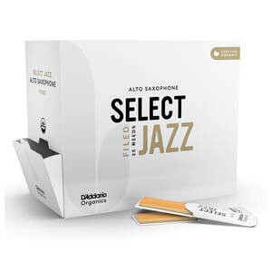 D'Addario ORSF01ASX3S-B25 Organic Select Jazz Filed Alto Saxophone Reeds, Strength 3 Soft, 25-Pack