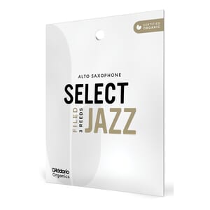 D'Addario ORSF03ASX3S Organic Select Jazz Filed Alto Saxophone Reeds, Strength 3 Soft, Individually-Sealed, 3-Pack