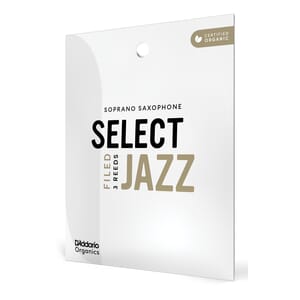 D'Addario ORSF03SSX2S Organic Select Jazz Filed Soprano Saxophone Reeds, Strength 2 Soft, Individually-Sealed, 3-Pack