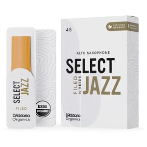 D'Addario ORSF10ASX4S Organic Select Jazz Filed Alto Saxophone Reeds, Strength 4 Soft, 10-pack