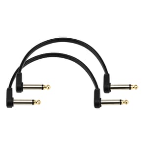 D'Addario PW-FPRR-206OS Flat Patch Cable, 6in Offset Right Angle, Twin PK