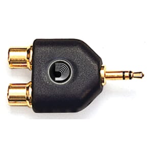 D'Addario PW-P047C 1/8 Inch Male Stereo to Dual RCA Female Adaptor