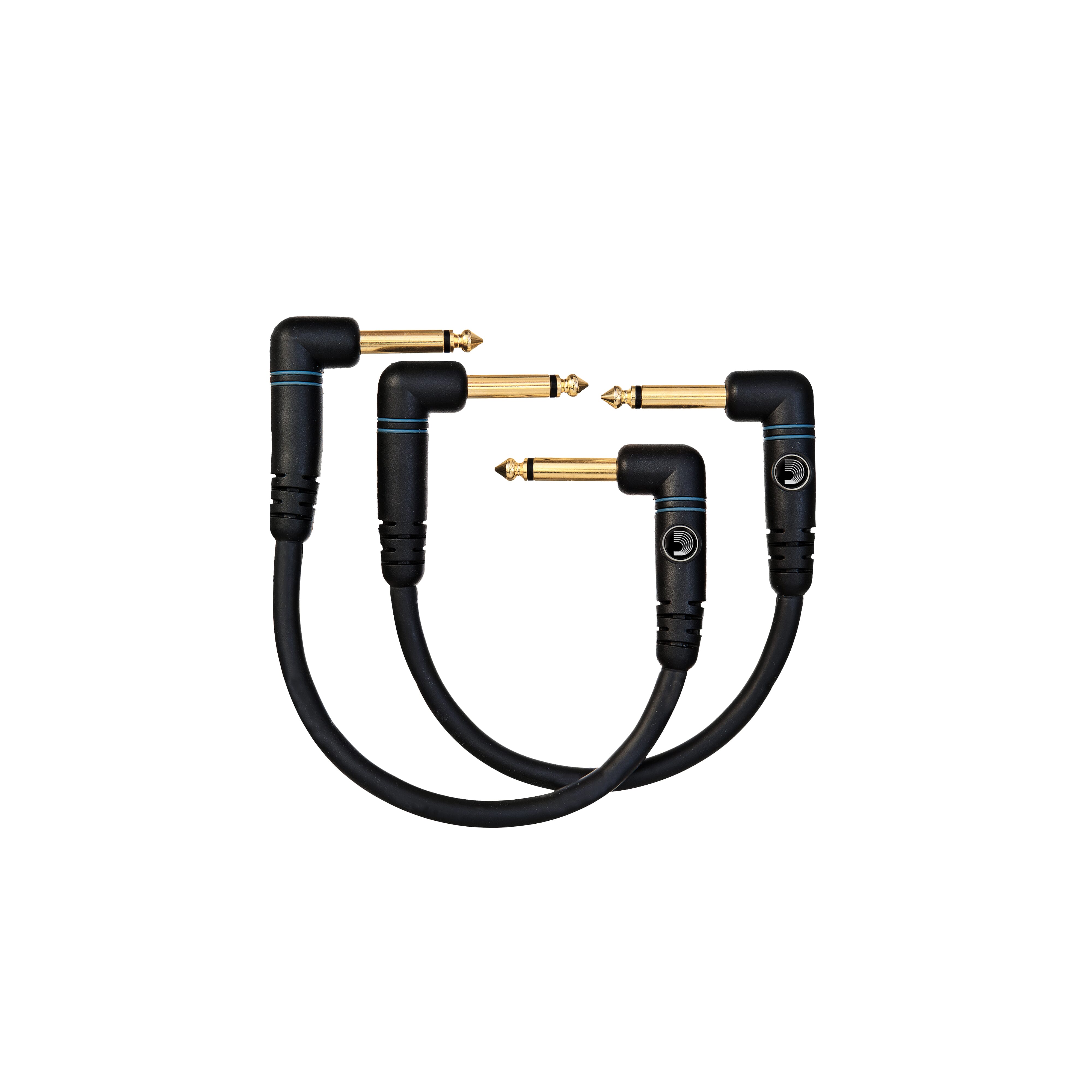D'Addario PW-PRA-205 Custom Series Patch Cable, 2-pack, Right Angle, 6 Inches