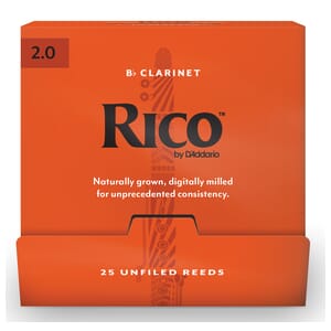 Rico RCA0120-B25 Bb Clarinet Reeds, #2.0, 25-Count Single Reeds