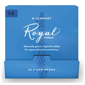 Rico Royal RCB0130-B25 Bb Clarinet Reeds, #3.0, 25-Count Single Reeds