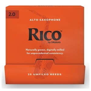 Rico RJA0120-B25 Alto Saxophone Reeds, #2.0, 25-Count Single Reeds