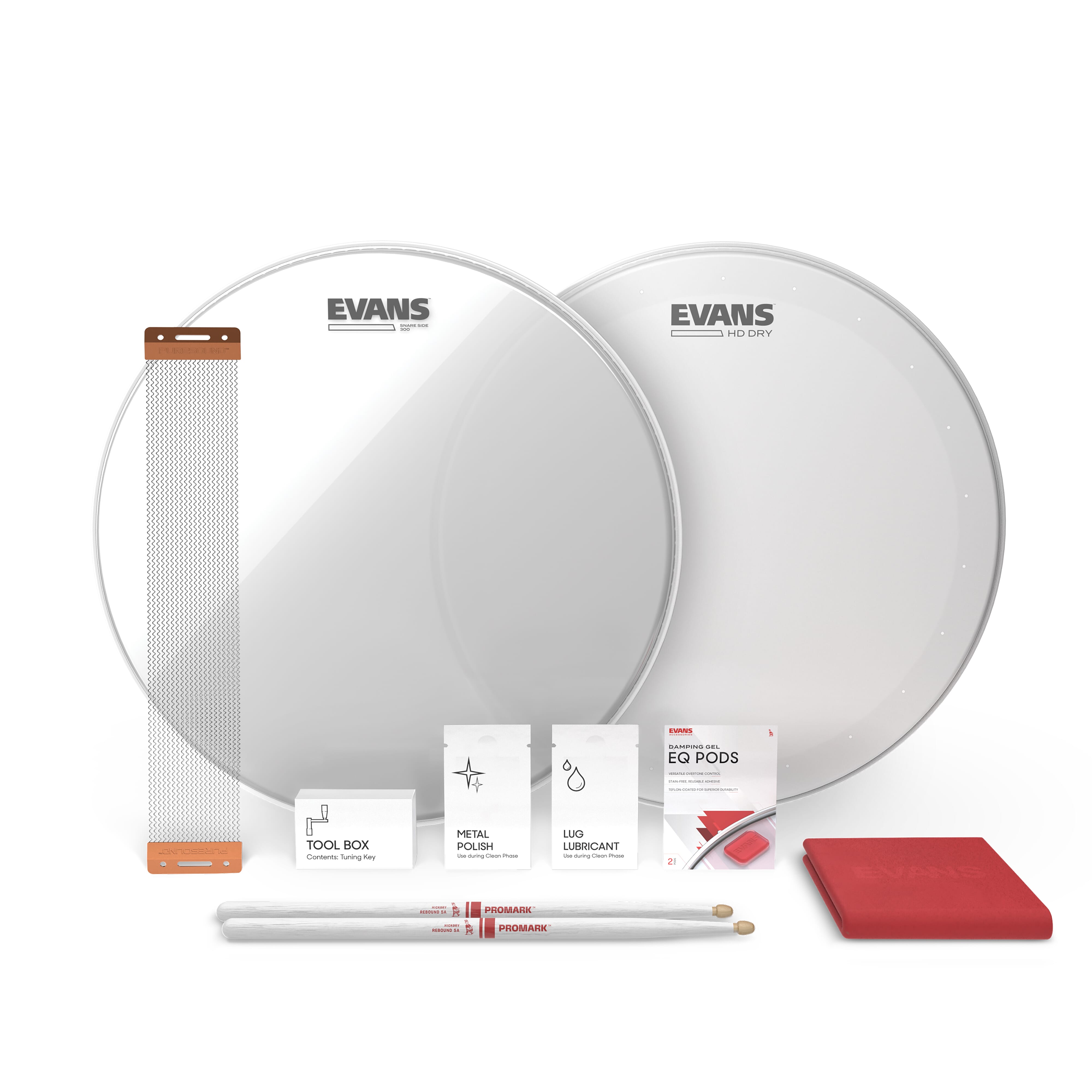 EVANS ESTUK-13HDD-1 HD Dry Snare Tune Up Kit, 13 inch
