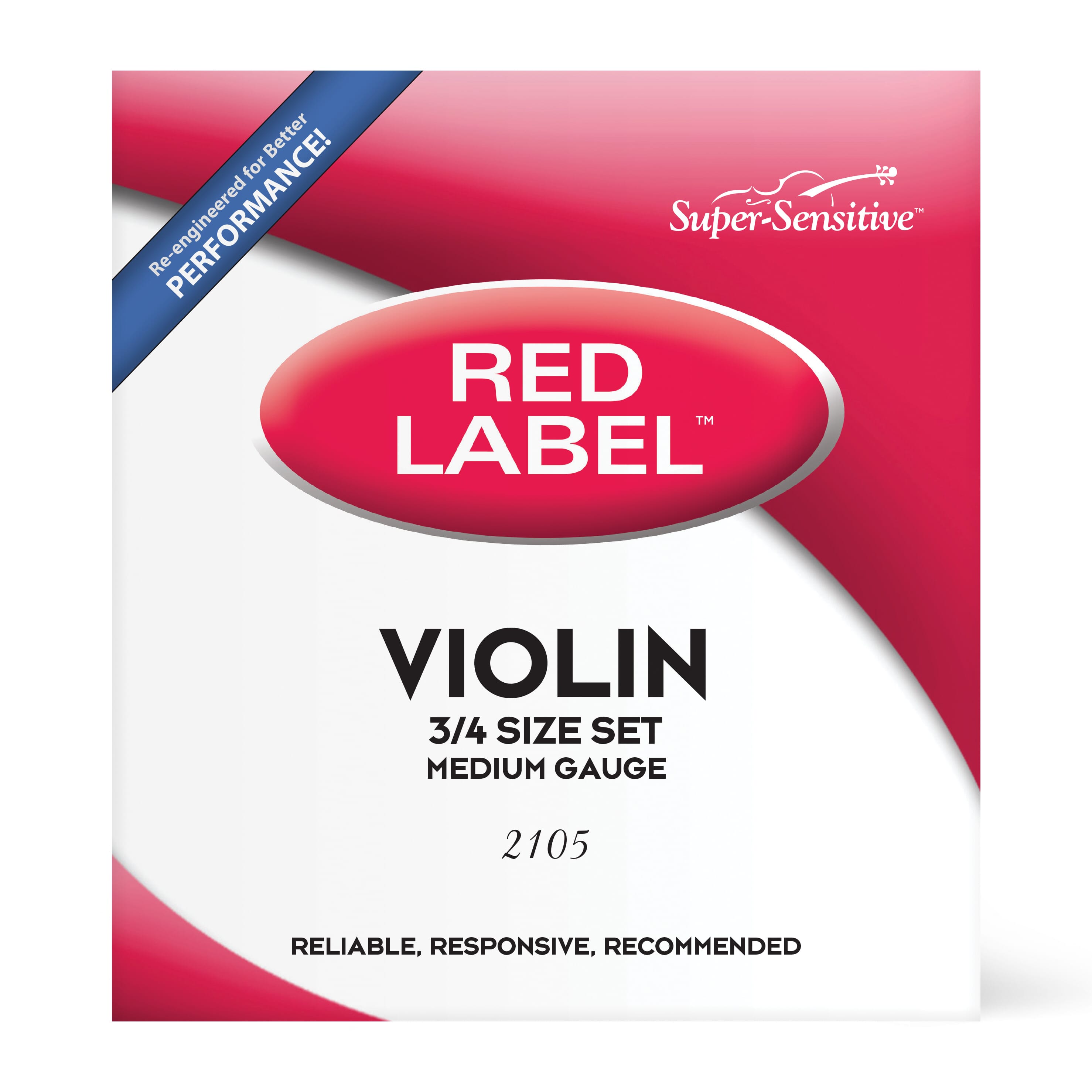 D'Addario 2105 Red Label Violin Set 3/4 Medium