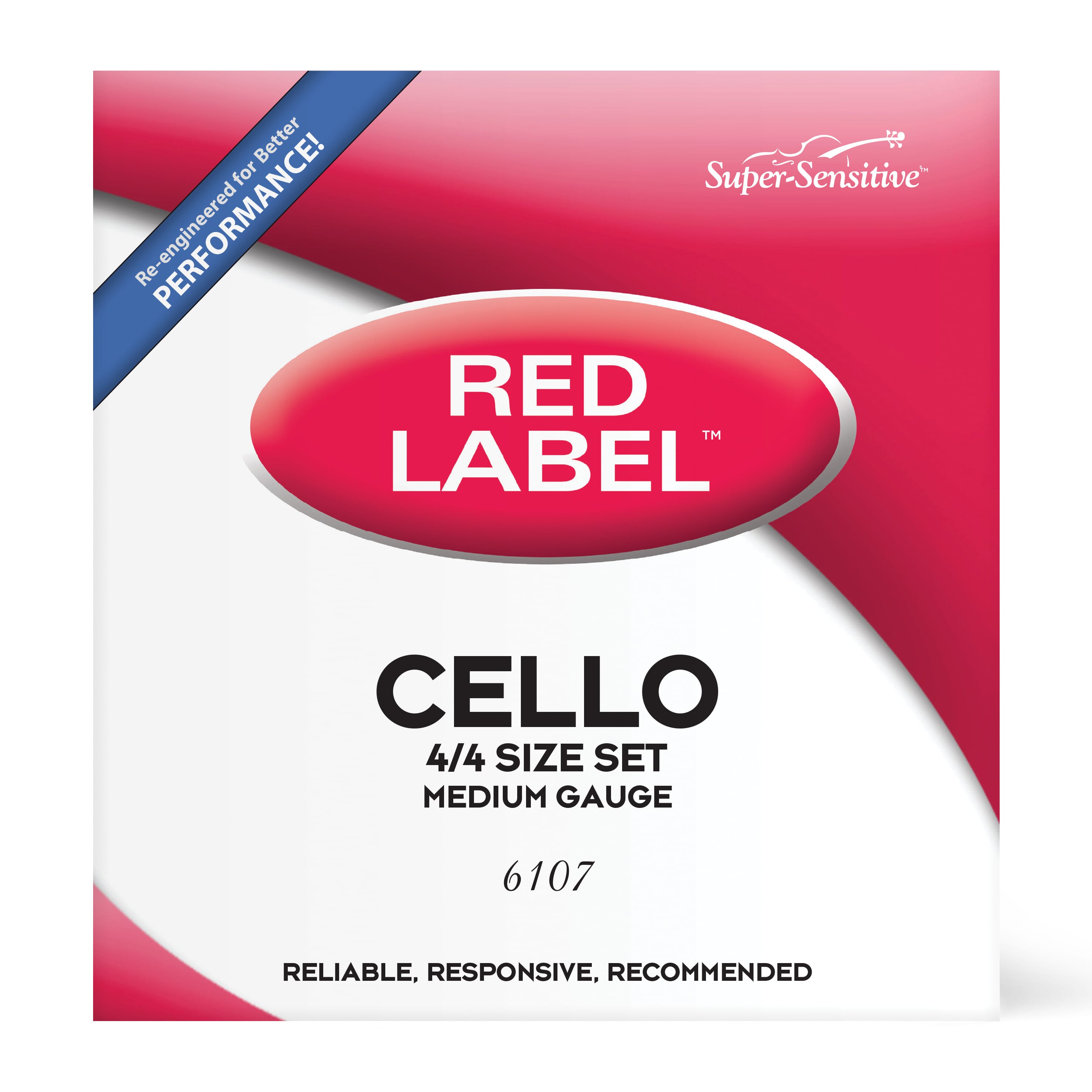 D'Addario 6107 Red Label Cello Set 4/4 Medium
