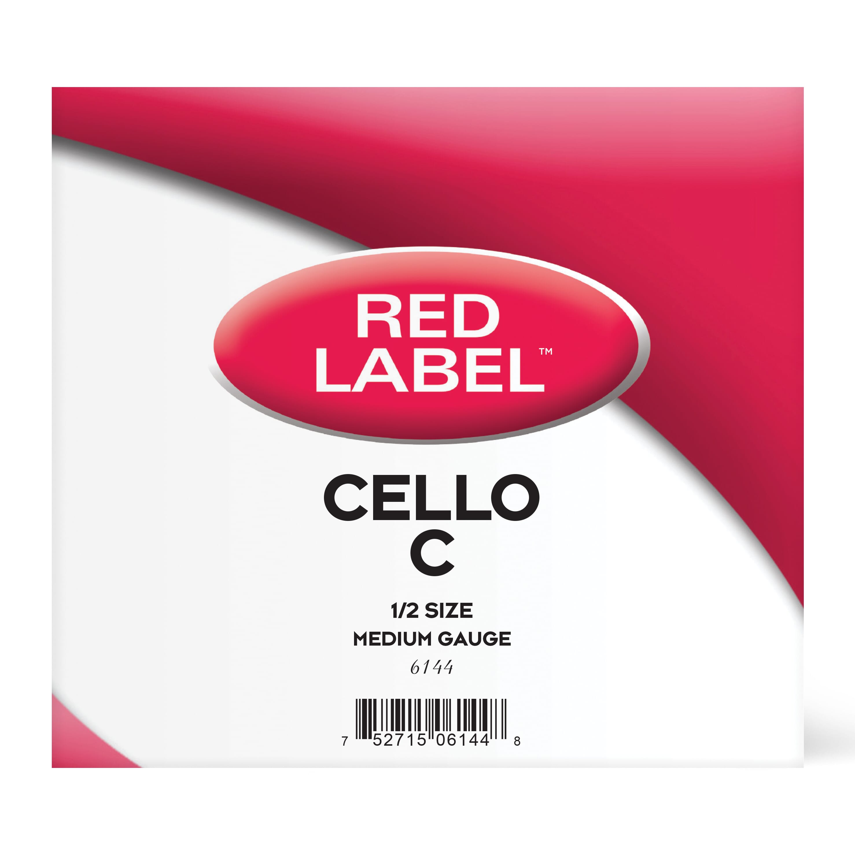 D'Addario 6144 Red Label Cello C Single String 1/2 Medium