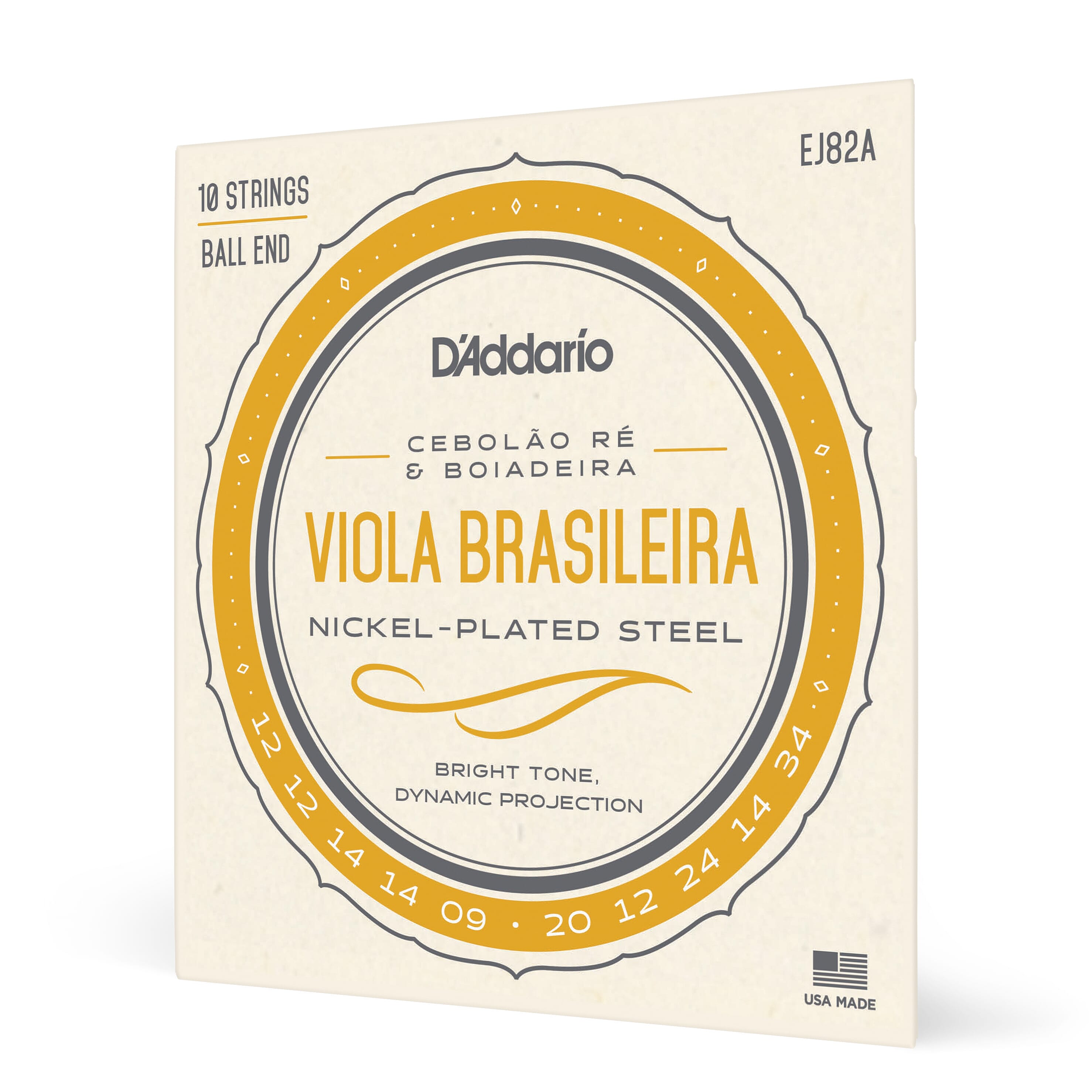 D'Addario EJ82A Viola Brasileira Set, Cebolao Re and Boiadeira
