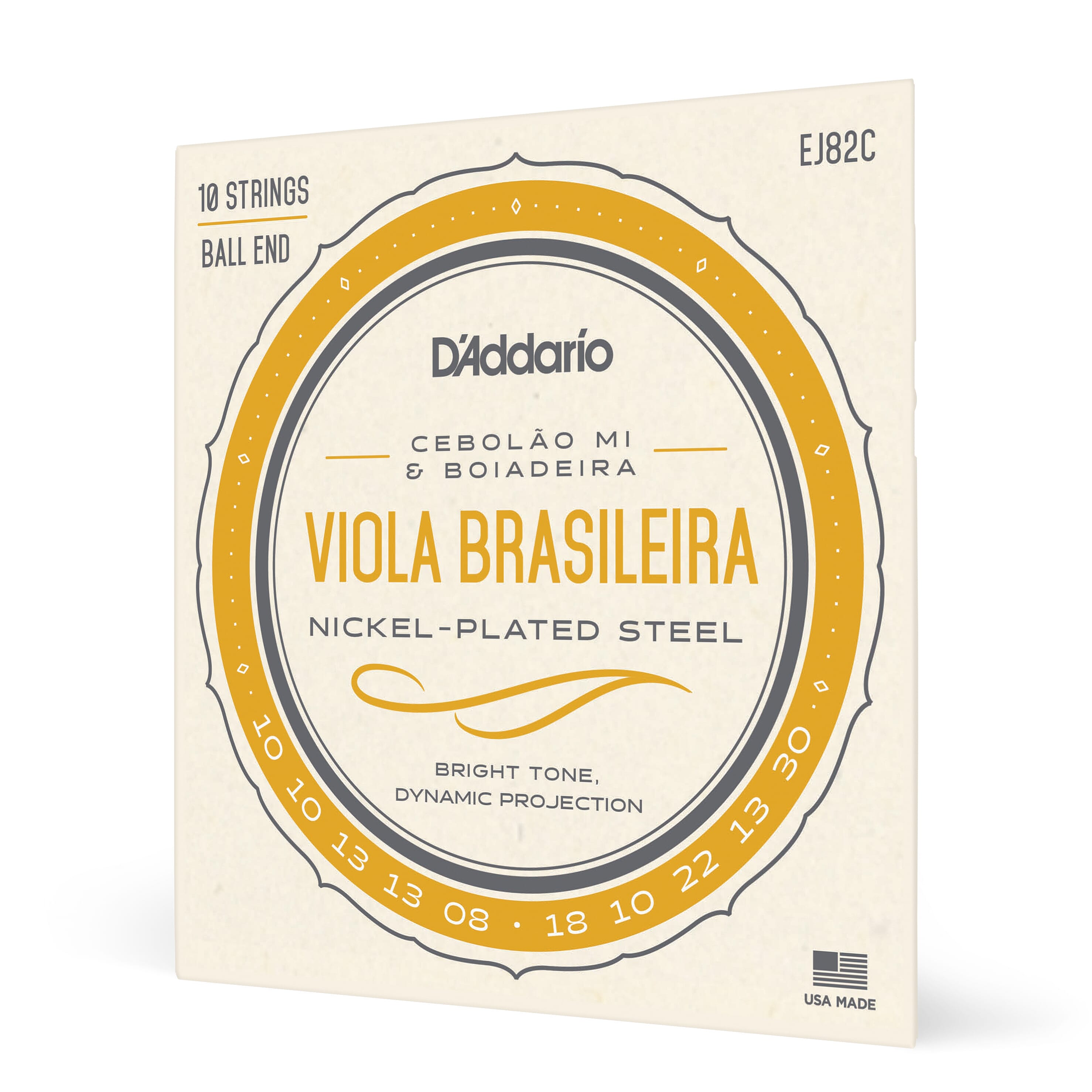 D'Addario EJ82C Viola Brasileira Set, Cebolao Mi and Boiadeira