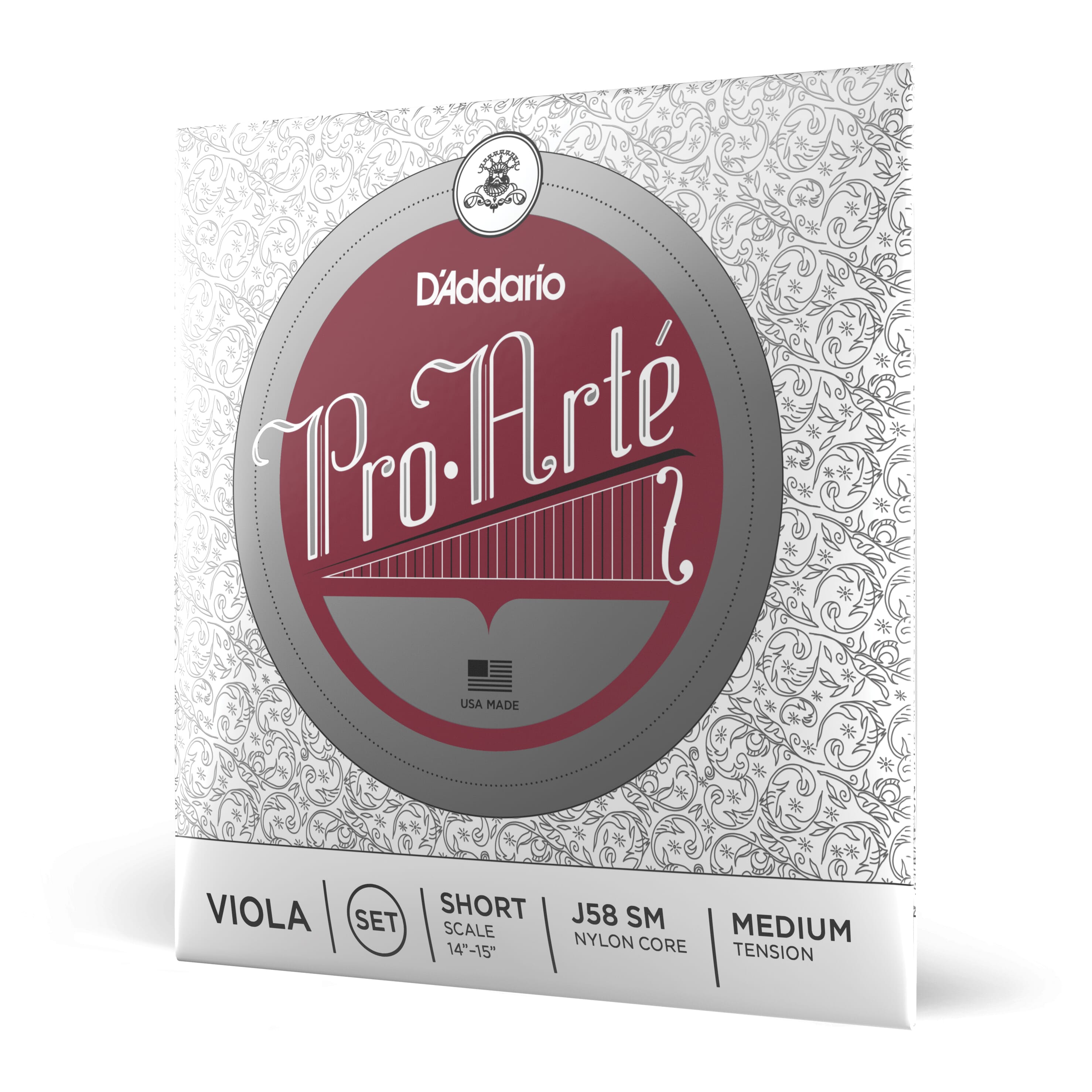D'Addario J58 SM Pro-Arte Viola String Set, Short Scale, Medium Tension