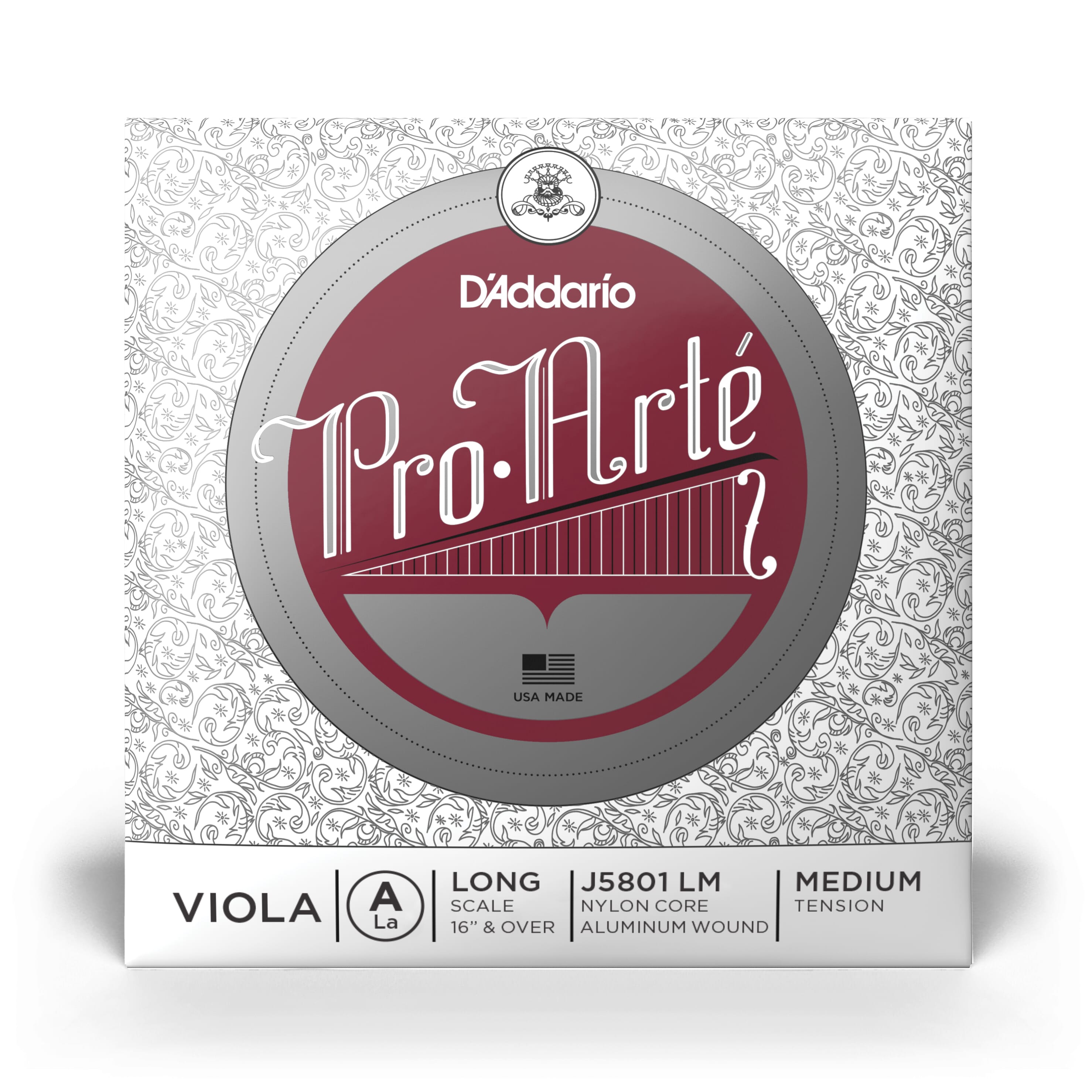 D'Addario J5801 LM Pro-Arte Viola Single A String, Long Scale, Medium Tension