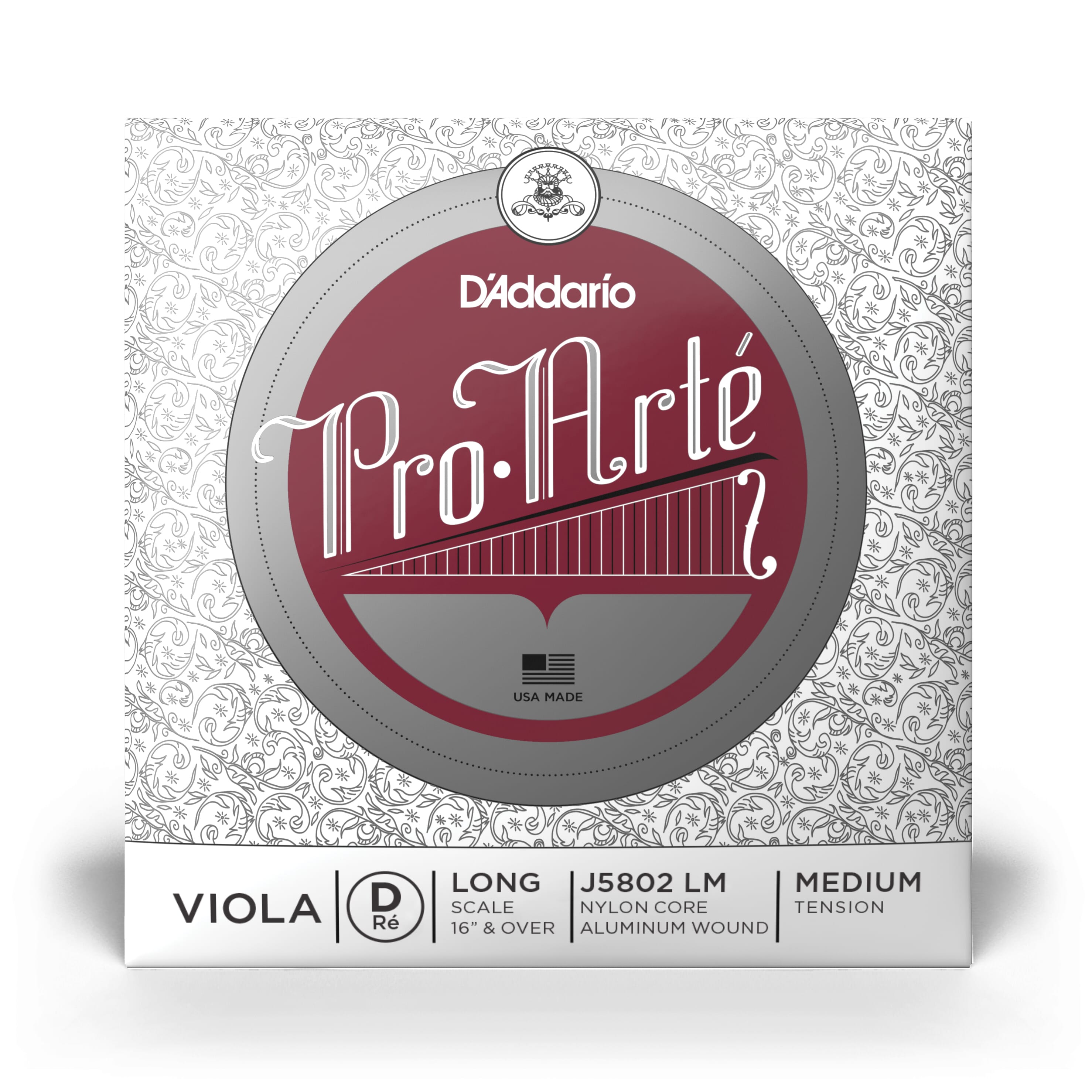 D'Addario J5802 LM Pro-Arte Viola Single D String, Long Scale, Medium Tension
