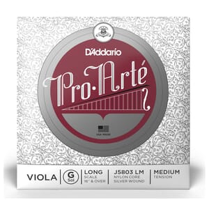 D'Addario J5803 LM Pro-Arte Viola Single G String, Long Scale, Medium Tension