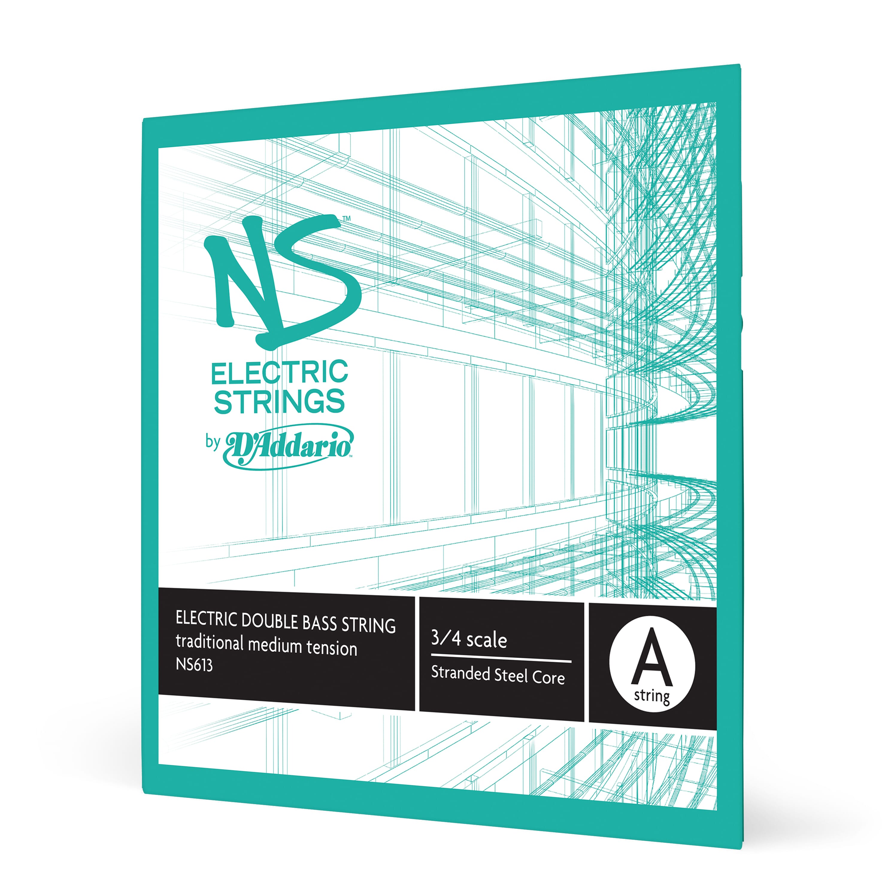 D'Addario NS613 NS Electric Traditional Bass Single A String, 3/4 Scale, Medium Tension
