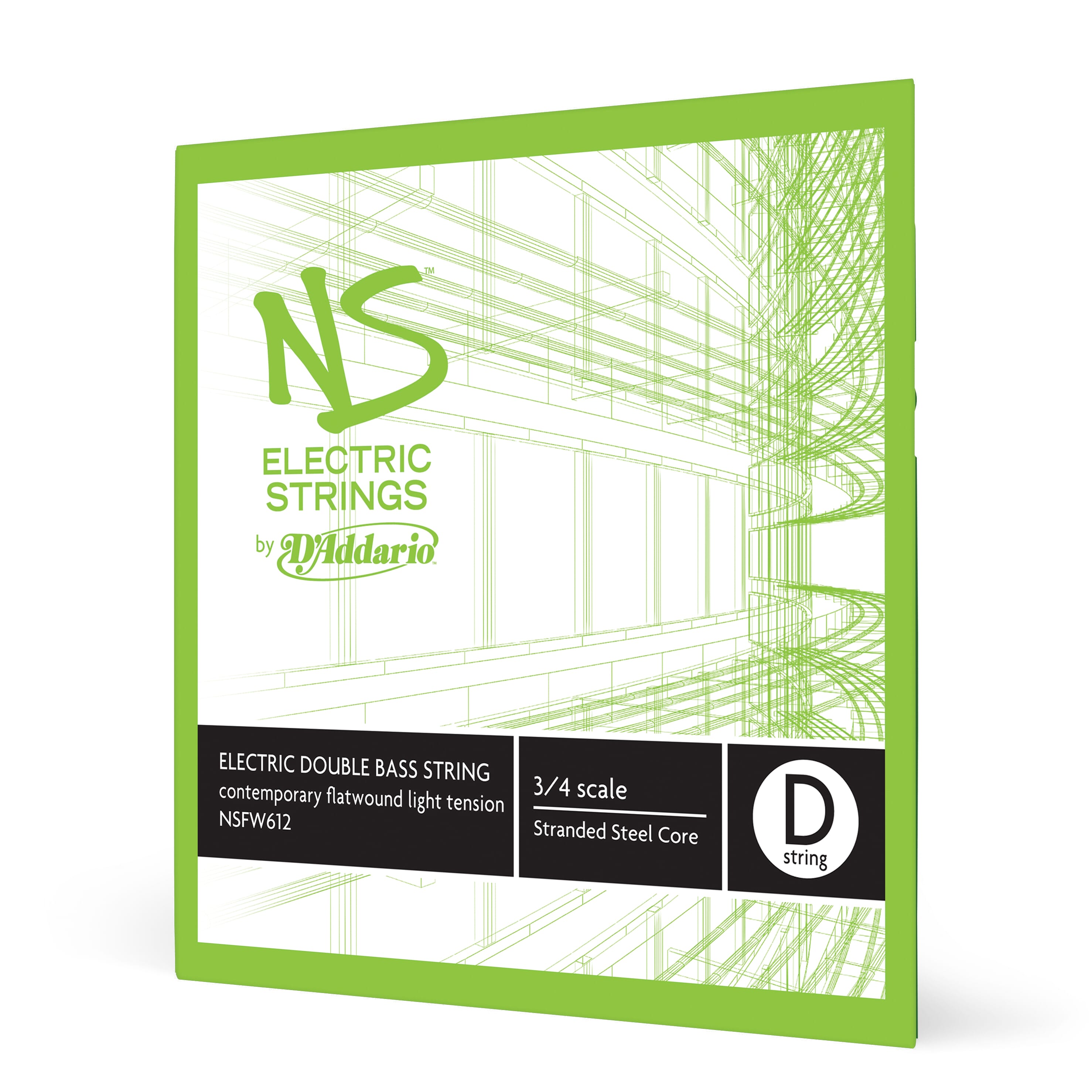 D'Addario NSFW612 NS Electric Contemporary Bass Single D String, 3/4 Scale, Light Tension