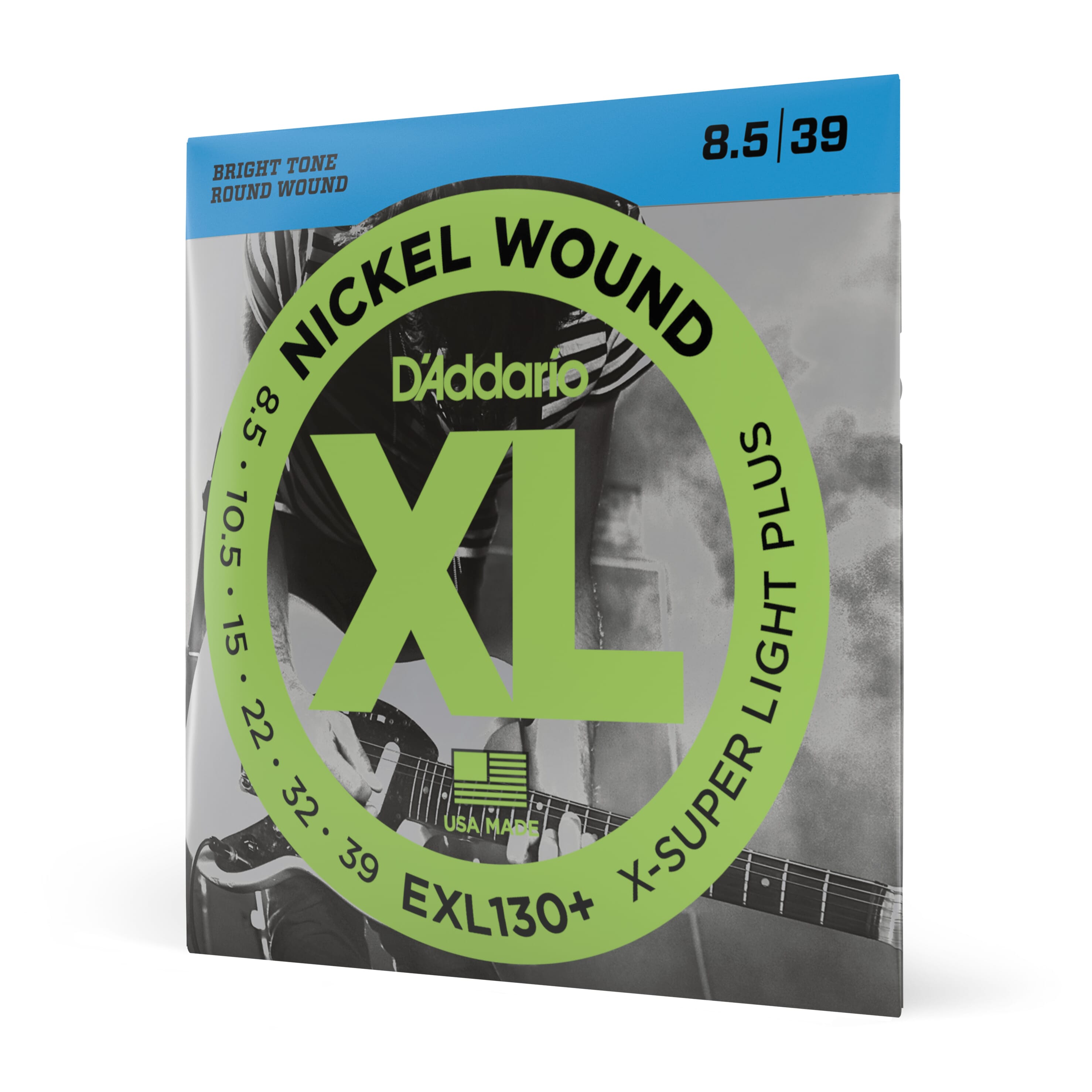 D'Addario EXL130+ EXL130+ Nickel Wound Electric Guitar Strings, Extra-Super Light Plus, 8.5-39