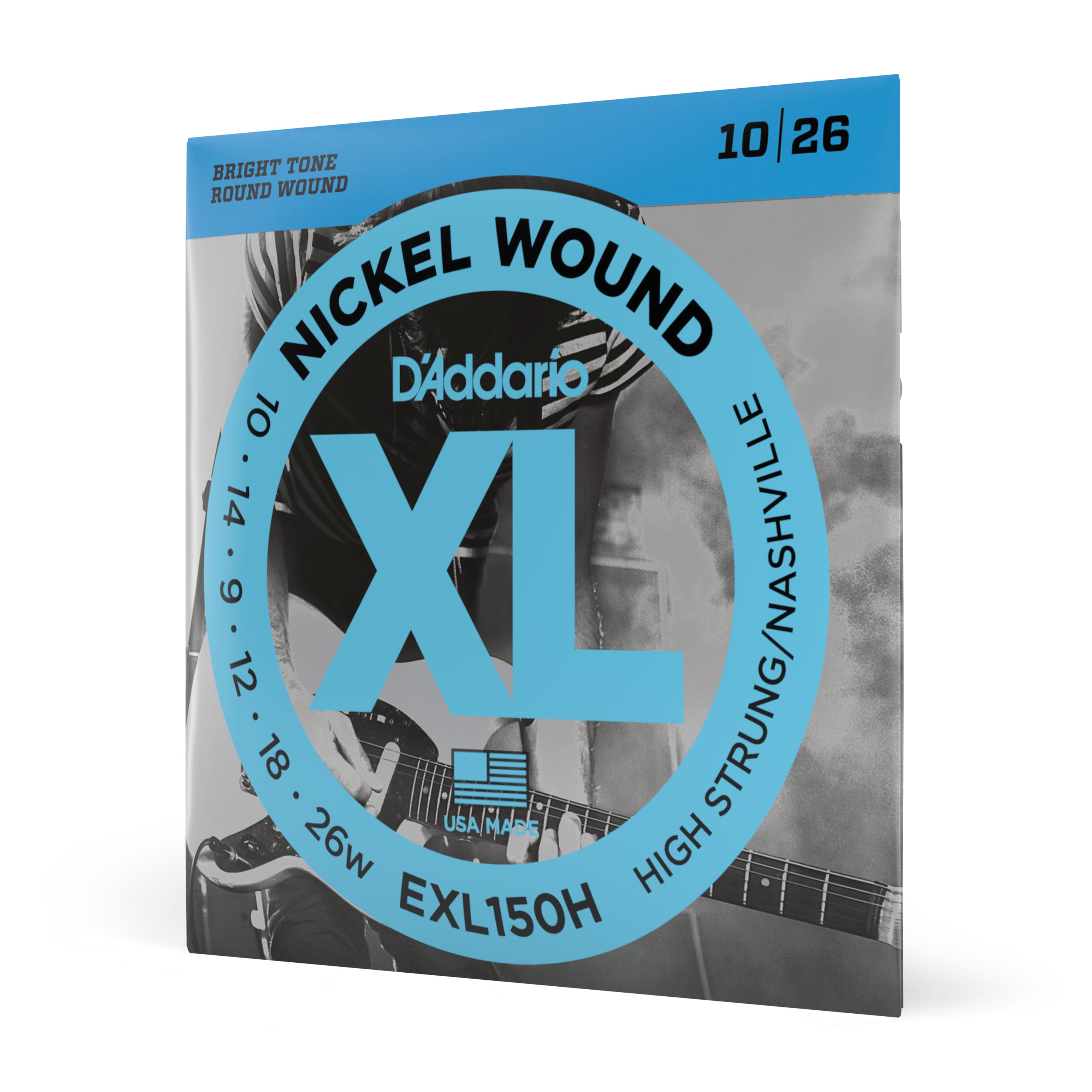 D'Addario EXL150H Nickel Wound Electric Guitar Strings, High-Strung/Nashville Tuning, 10-26