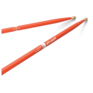 ProMark Classic Forward 5A Painted Orange Hickory Drumstick, Oval Wood Tip