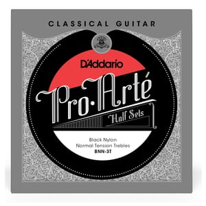 D'Addario BNN-3T Pro-Arte Black Nylon Classical Guitar Half Set, Normal Tension