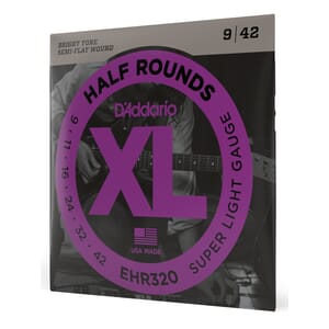D'Addario EHR320 Half Round Electric Guitar Strings, Super Light, 9-42
