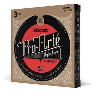 D'Addario EJ45-3D Pro-Arte Nylon Classical Guitar Strings, Normal Tension, 3 Sets