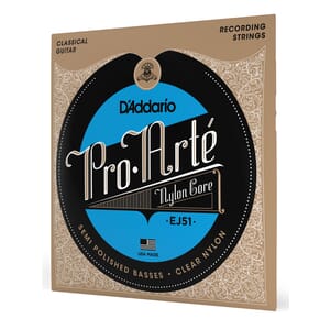 D'Addario EJ51 Pro-Arte Classical Guitar Strings with Polished Basses, Hard Tension