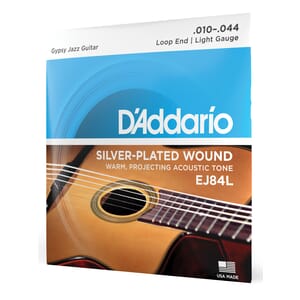 D'Addario EJ84L Gypsy Jazz Acoustic Guitar Strings, Loop End, Light, 10-44