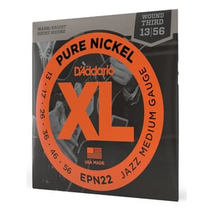 D'Addario EPN22 Pure Nickel Electric Guitar Strings, Jazz Medium, 13-55