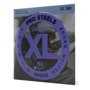 D'Addario EPS515 ProSteels Electric Guitar Strings, Medium, 11-50