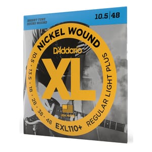 D'Addario EXL110+ EXL110+ Nickel Wound Electric Guitar Strings, Regular Light Plus, 10.5-48