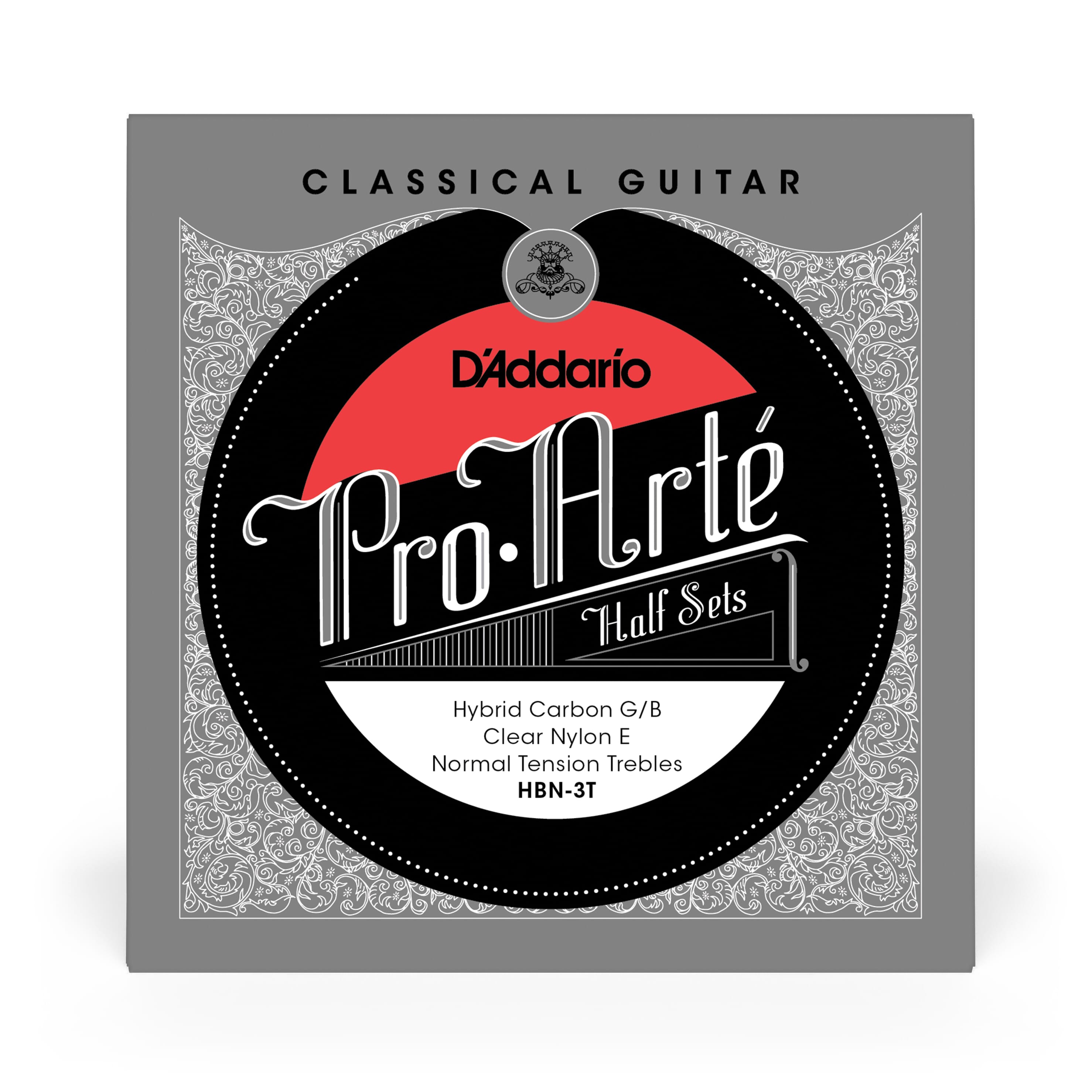 D'Addario HBN-3T Pro-Arte Hybrid Carbon G/B Classical Guitar Half Set, Normal Tension